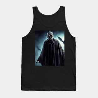 Zombie with Hollow Eyes on Halloween Night Tank Top
